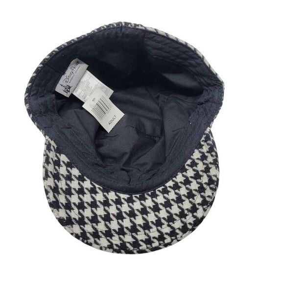 Disney Parks Authentic Black White Houndstooth Newsboy‎ Cap Rhinestone Mickey - Picture 5 of 9